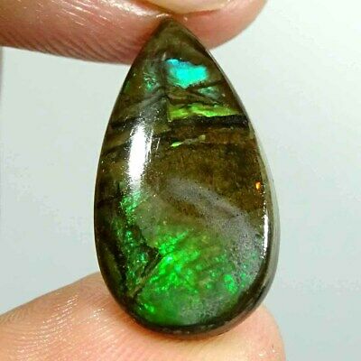 9.40Cts Natural Fire Ammolite Pear Cabochon Loose Gemstone