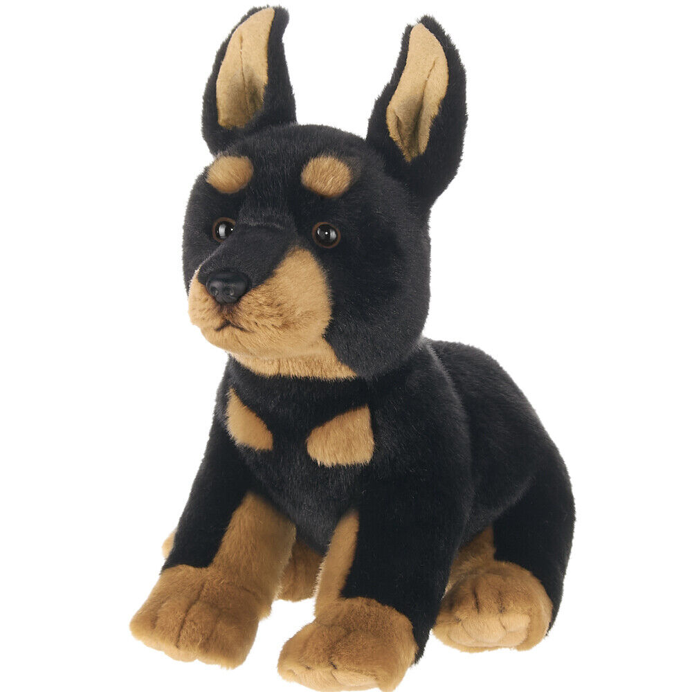 New BEARINGTON Plush Toy DOBERMAN Stuffed Animal PUPPY DOG PINSCHER Black Brown