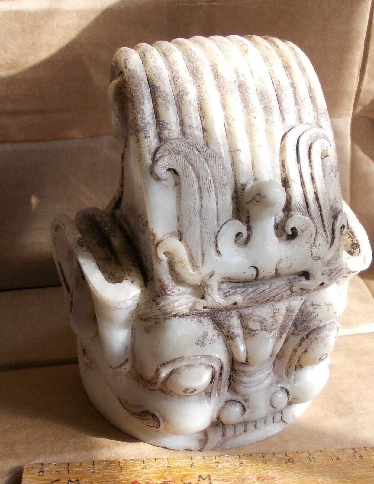 Indonesian Stone Head Censer Cover  ,possibly 19th Century Or Earlier