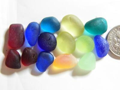 14 Sml Colour Pieces Includng Uv 0.38oz Jq Rare Genuine Seaham English Sea Glass