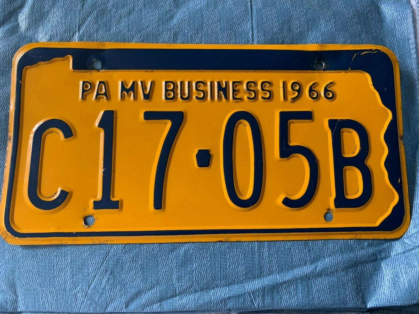 Pa Mv Business 1966 Original License Plate Pennsylvania Not Dealer