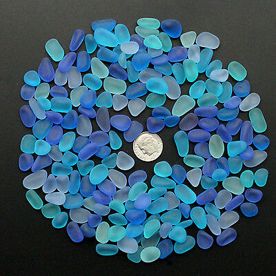 Sea Beach Glass Mixed Color Lot Bulk Wholesale Blue Aqua Cobalt Jewelry Use