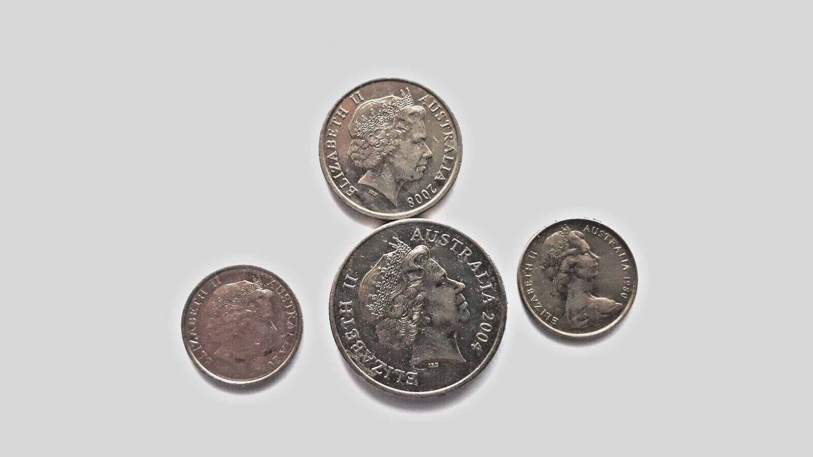 Australia 10,5,1,1 cent coins