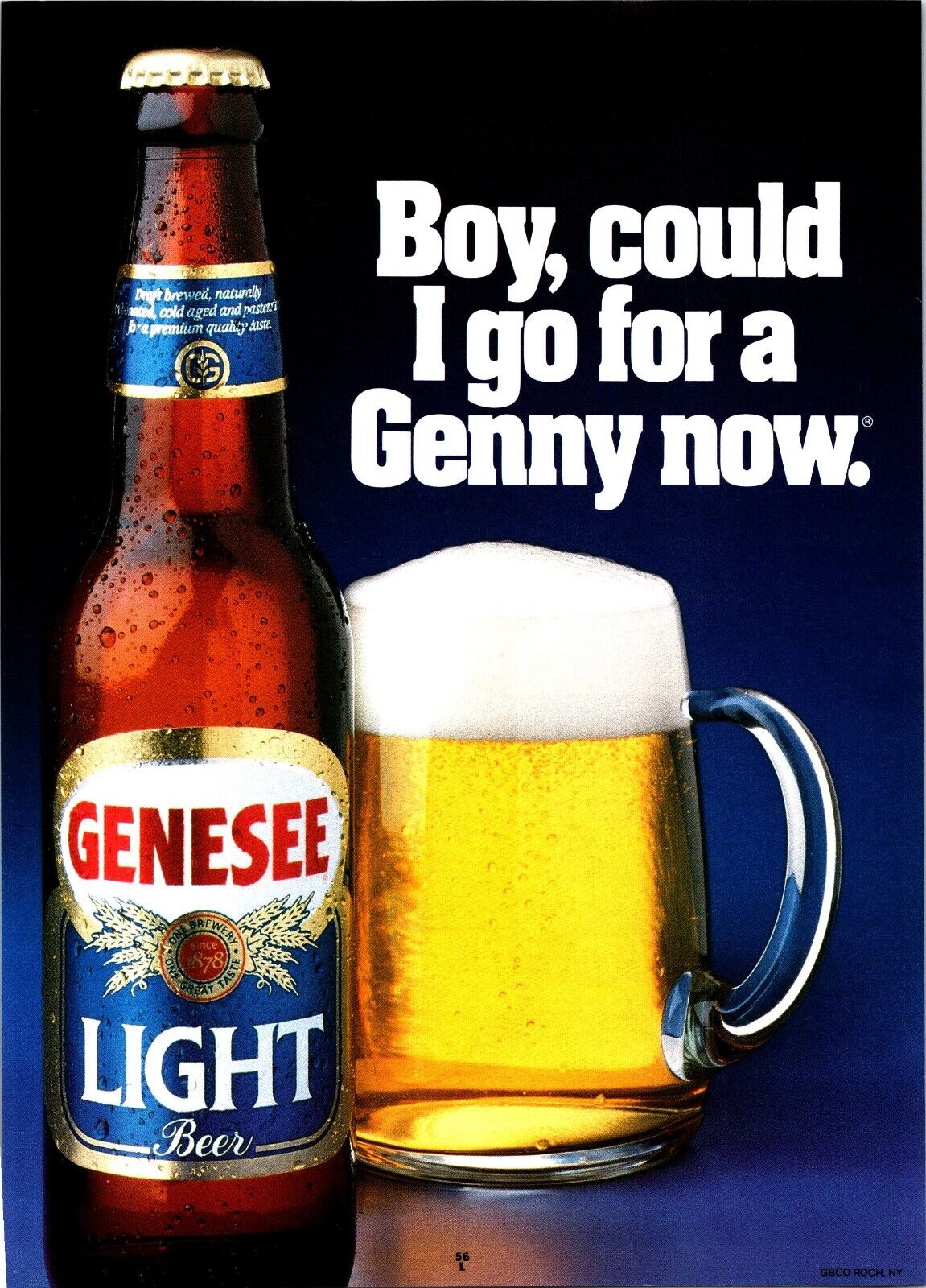 Vintage Genesee Beer Print Ad Wall Art Decor NHL Lot of 2 Genny Light
