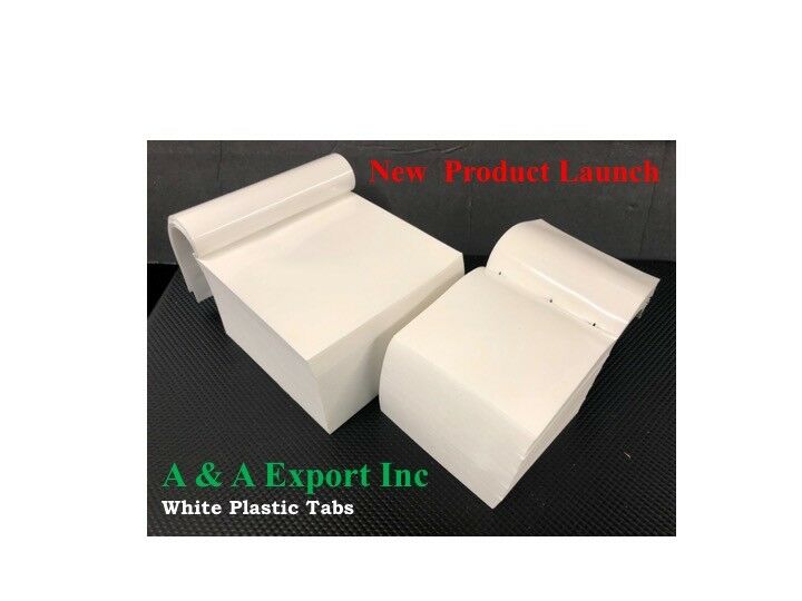 Free Shipping - On Sale Now - 4x4 White Plastic Tabs 5,000 cts - A&A Export Inc