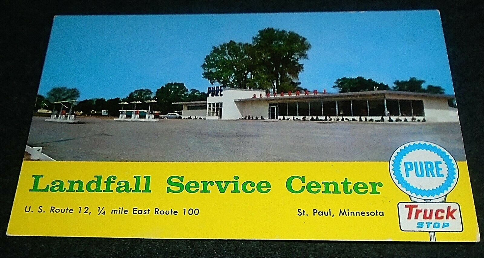 Mint 1960's Landfall Pure Oil Gas Station, St Paul, Minnesota Vintage Postcard