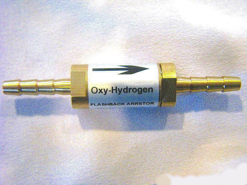 OXY-HYDROGEN FLASHBACK ARRESTOR w/check valve, High Vol 116 Lt/m 1/4