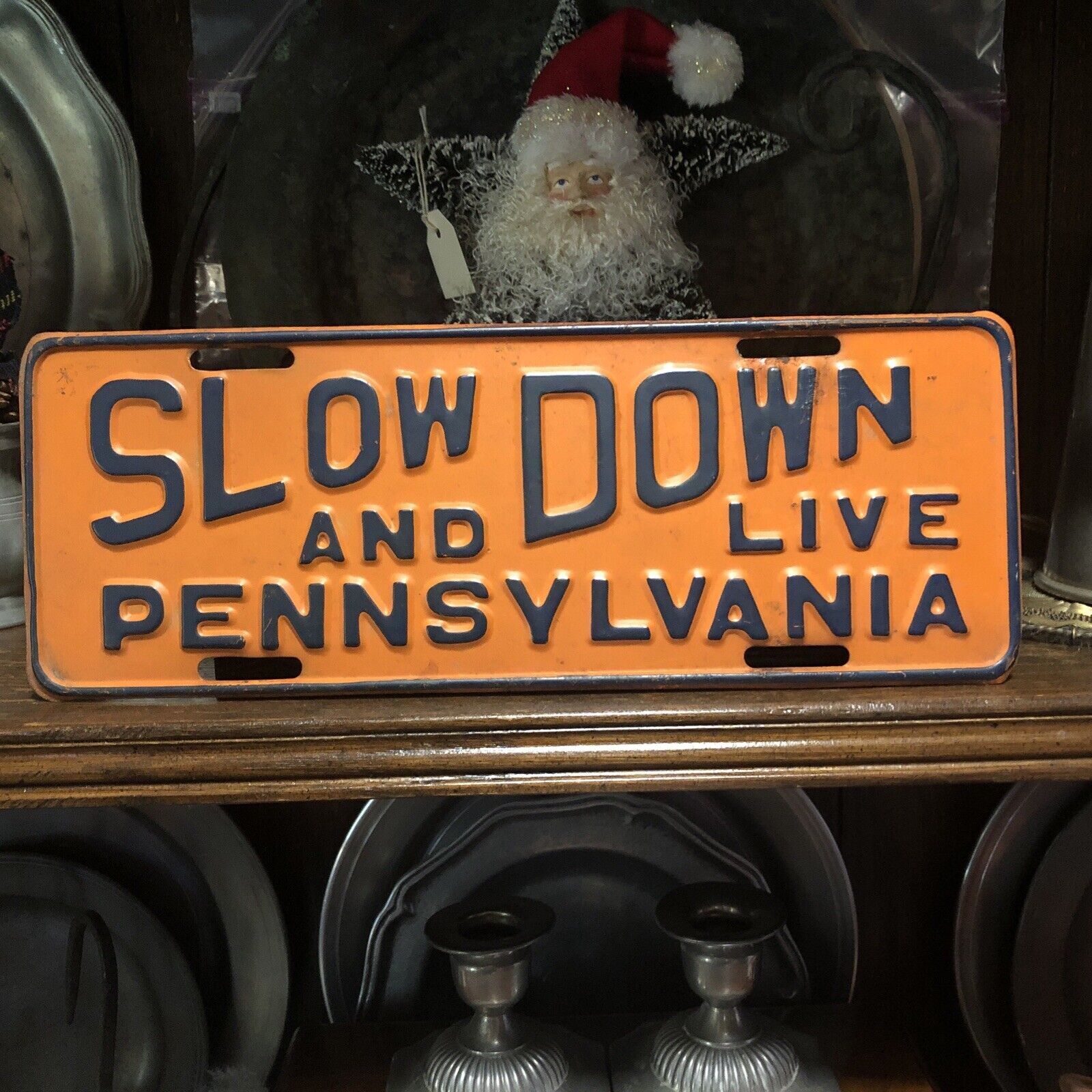 Vintage Slow Down And Live Pennsylvania Collectible License Plate Metal