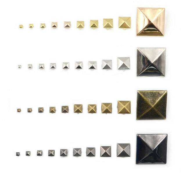 Pkg Of 20 Metal 4-spike Pyramid Studs (1080) Choose Size And Finish
