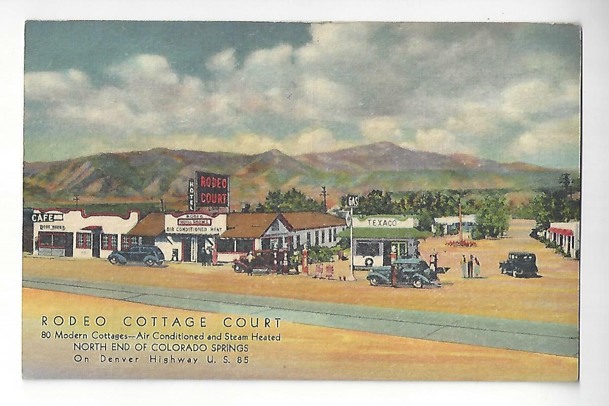 Rodeo Cottage Court, Colorado Springs, Colorado - Linen By Curt Teich
