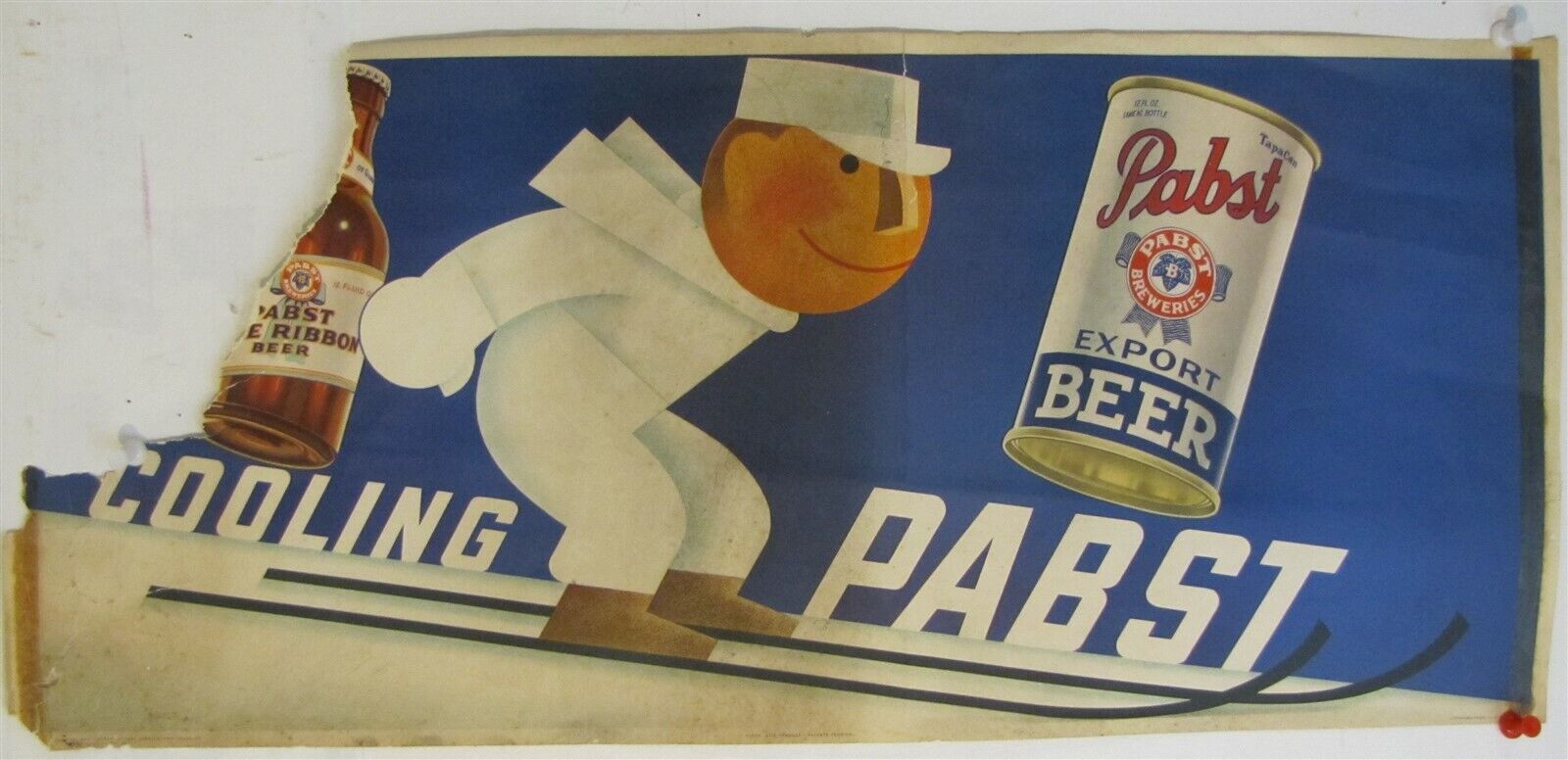 Pabst Export Beer & Blue Ribbon Paper Sign No. 4011 1937 21