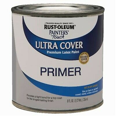 Rust-oleum 1980730 Painter's Touch Latex Primer, Half Pint, Flat Gray Primer