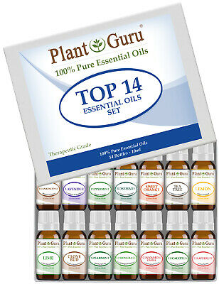 Essential Oil Set 14 - 10ml 100% Pure Therapeutic Grade Sampler Kit Bulk Lot