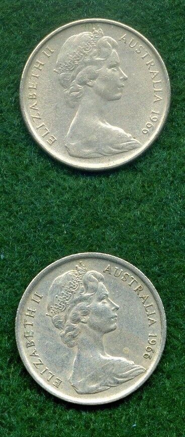 You Get  Two (2)   Australia / 5 Cents / 1966 / Coins