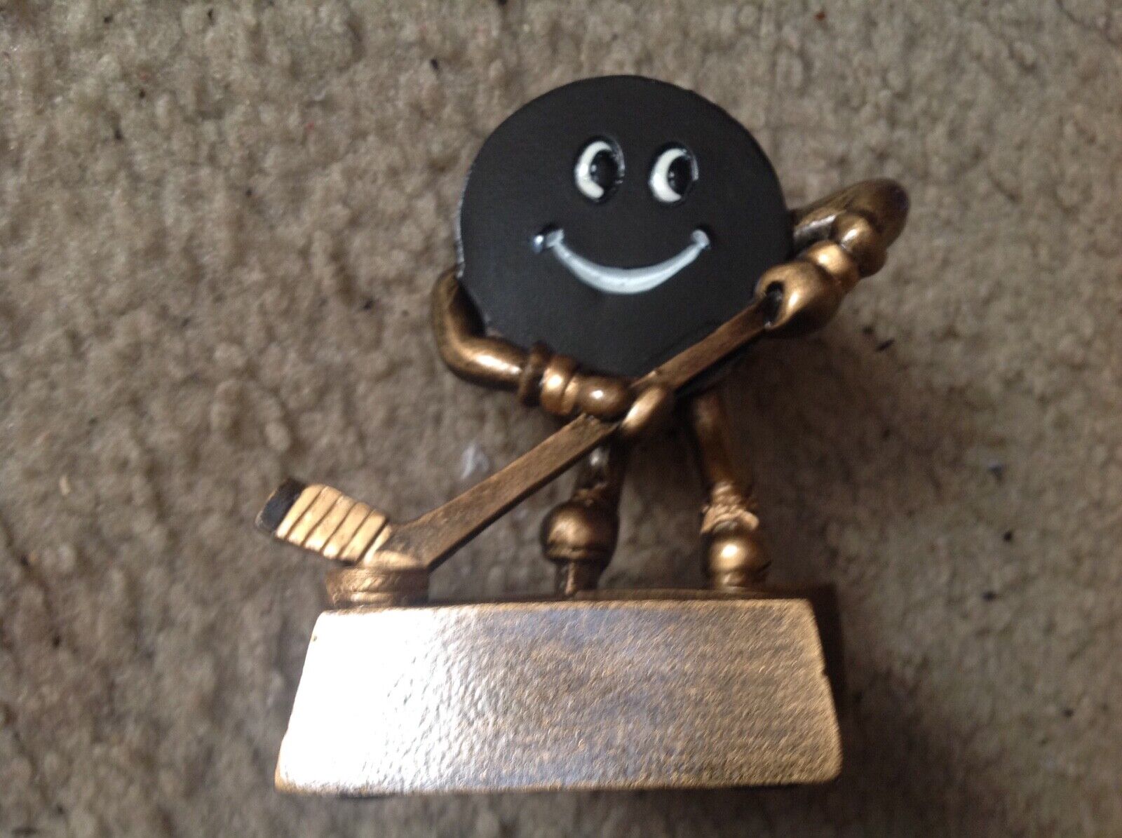 Hockey Trophy 3" Tall 3" Wide New Classic Smiling Hockey Puck Smiley 7 Trophies