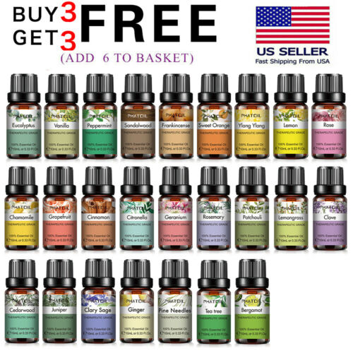 10 mL Essential Oils - Pure and Natural - Therapeutic Grade Oil - Free Shipping!