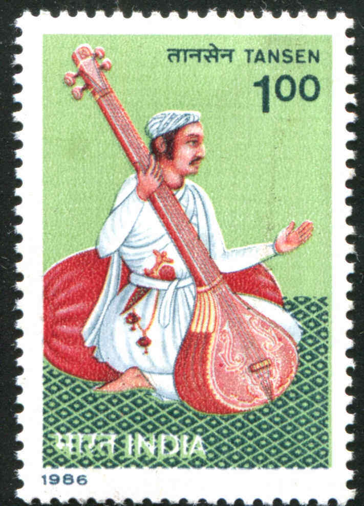 Scott 1134  1986 INDIA Playing the Surbahar Musical Instrument  MNH
