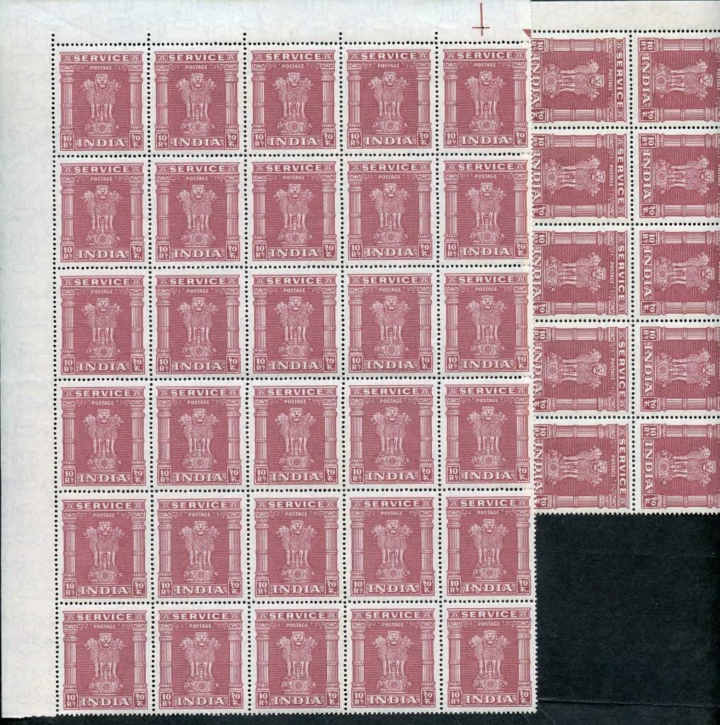 INDIA SCOTT #O137/50 LOT OF 60 CMPLETE  MINT NEVER  HINGED SETS  IN BLOCKS