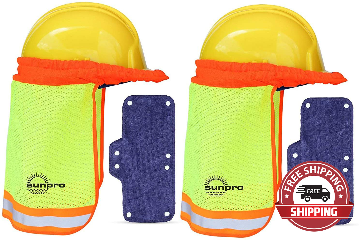 Sunpro Hard Hat Sun Shade - Sweatband Set, Hardhat Neck Protector Shade Fits Reg
