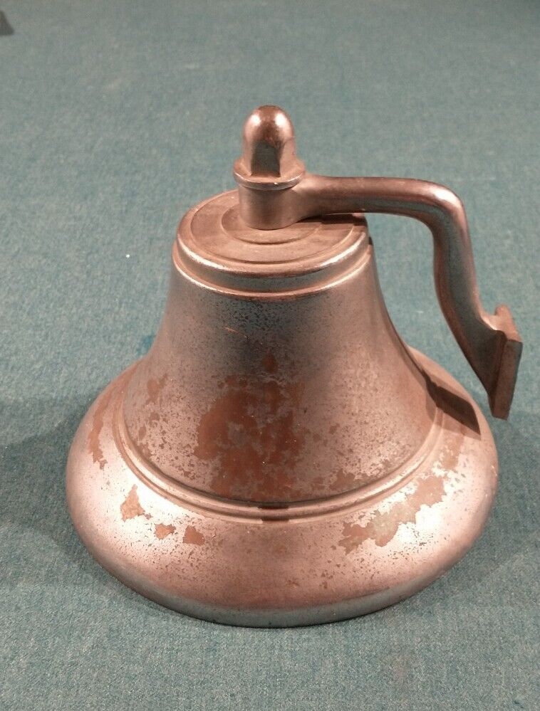 8" Antique Nickel Plated Bronze Ships Bell