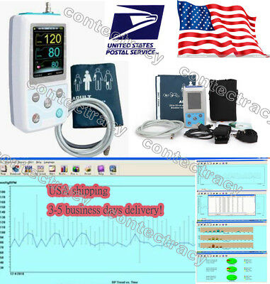 Us Ship Contec Ambulatory Blood Pressure Monitor+software 24h Nibp Holter Abpm50