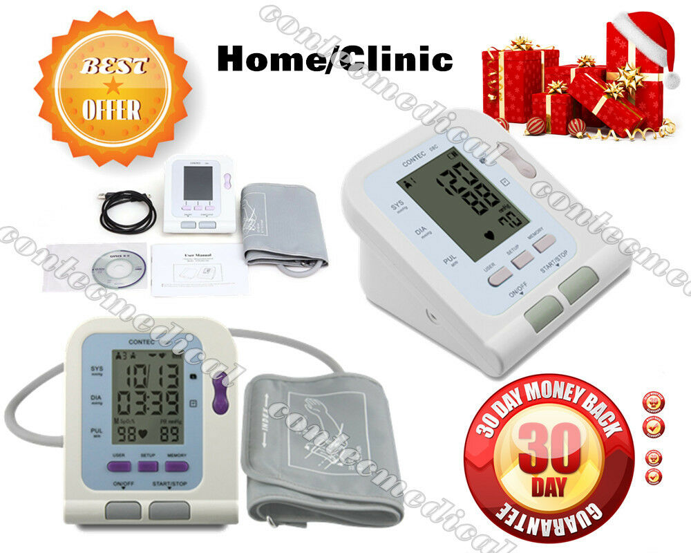 Fda Ce Digital Upper Arm Blood Pressure Monitor Lcd+ Adult Bp Cuff+ Pc Software