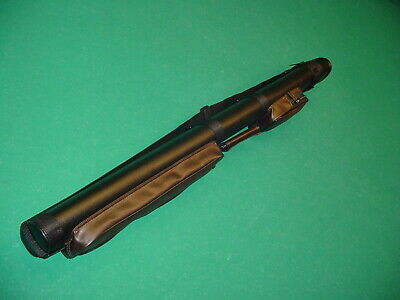 NEW TWO TONE BLACK AND BROWN LEATHERETTE 2X2 CUE CASE pool billiards B01-1699