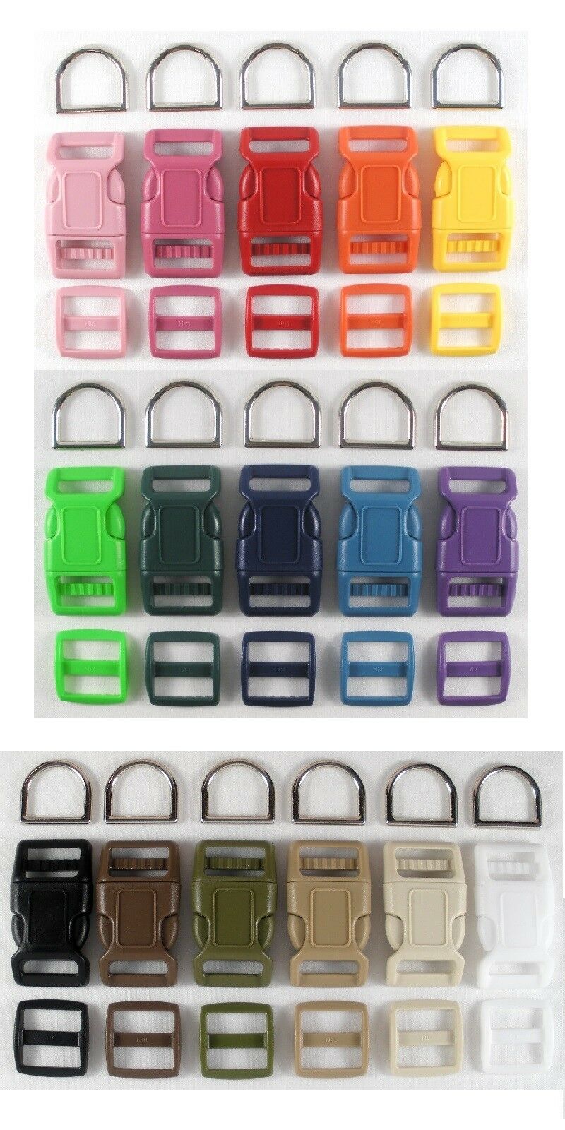 Dog Collar Hardware Kits 16 Color Assortment Set 5 Sizes To Choose From R-16