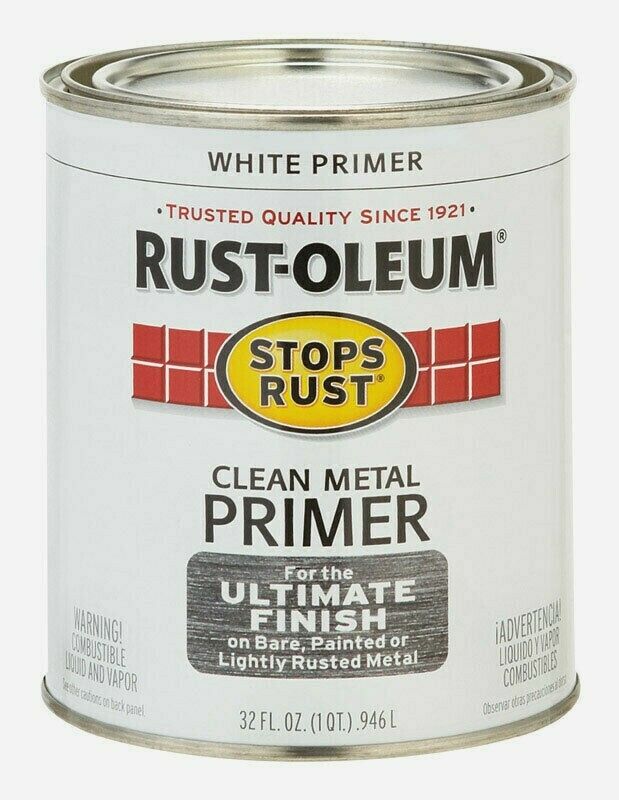 Rust-oleum White Primer 1 Qt Stops Rust Clean Metal Alkyd Oil-based 7780-502 New