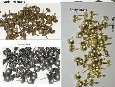 High Dome Tacks,Leathercraft,Upholstery,Brass,Antique Brass & Antique Silver *