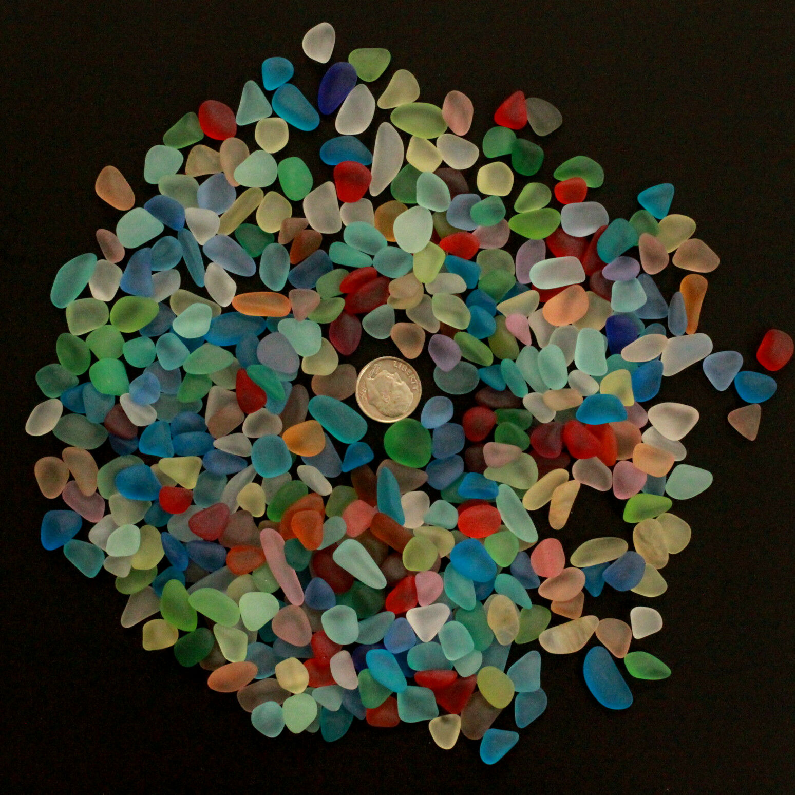 Sea Beach Glass Mixed Color Lot Bulk Wholesale Blue Green Red Yellow Jewelry Use