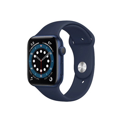 Apple Watch Series 6 (gps, 44mm, Blue Aluminum, Deep Navy Sport Band) M00j3ll/a