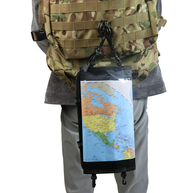 Tactical Map Bag Transparent Map Document Case Waterproof Foldable Dry Bag