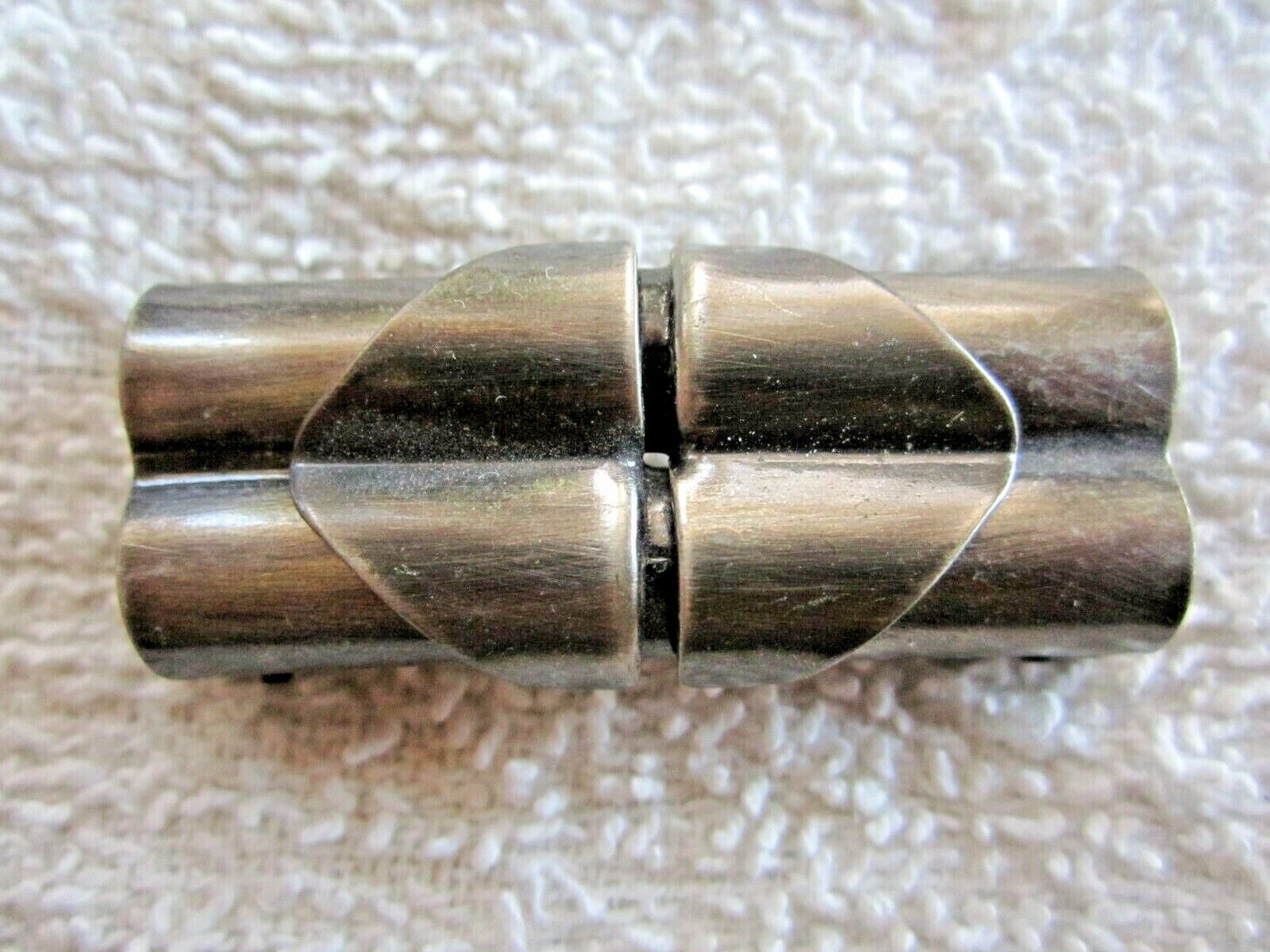 Vintage Nos Eisen Burnt Steel Rope Cord Split Clasp Buckle Strap Craft Hardware